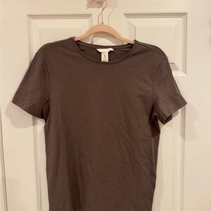 H&M Dark Brown Short Sleeve Tee
